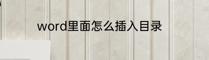 word里面怎么插入目录