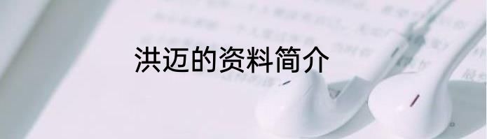 洪迈的资料简介