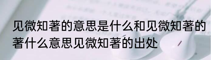 见微知著的意思是什么和见微知著的著什么意思见微知著的出处