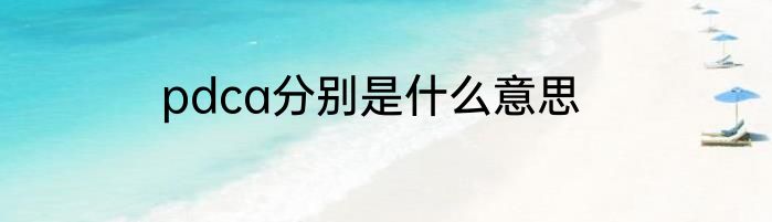 pdca分别是什么意思