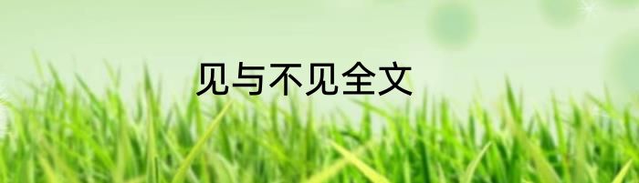 见与不见全文
