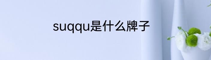 suqqu是什么牌子