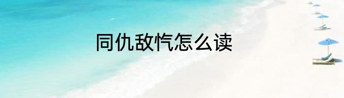 同仇敌忾怎么读