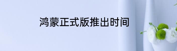 鸿蒙正式版推出时间