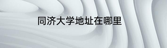 同济大学地址在哪里