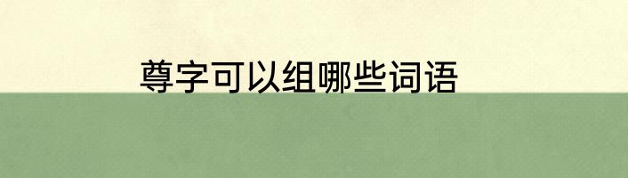 尊字可以组哪些词语