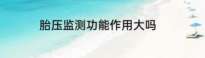 胎压监测功能作用大吗