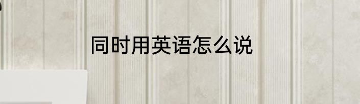 同时用英语怎么说