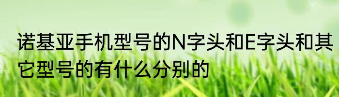 诺基亚手机型号的N字头和E字头和其它型号的有什么分别的