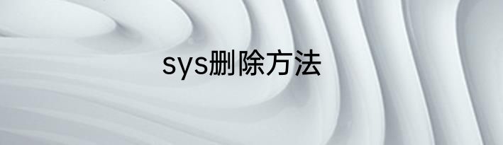 sys删除方法