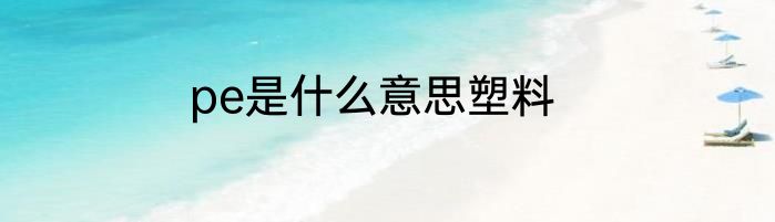 pe是什么意思塑料