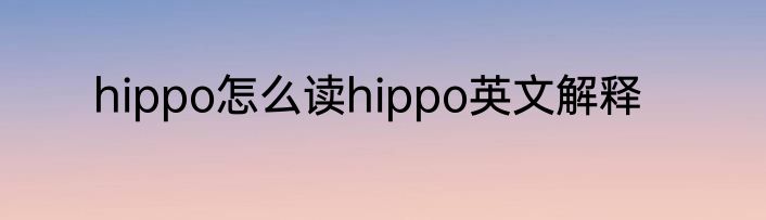 hippo怎么读hippo英文解释