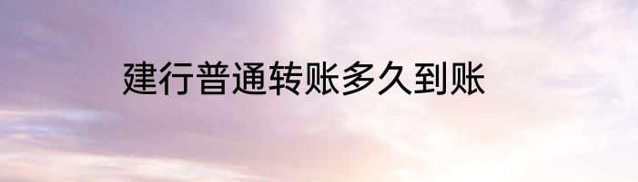 建行普通转账多久到账