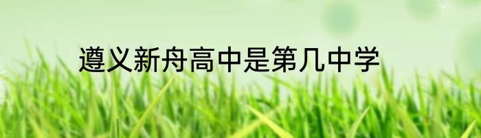 遵义新舟高中是第几中学