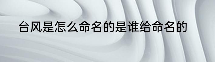 台风是怎么命名的是谁给命名的
