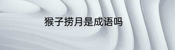 猴子捞月是成语吗