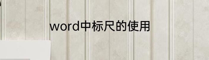 word中标尺的使用