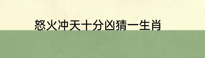 怒火冲天十分凶猜一生肖