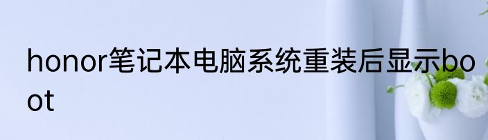 honor笔记本电脑系统重装后显示boot