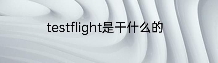 testflight是干什么的