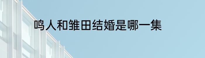 鸣人和雏田结婚是哪一集