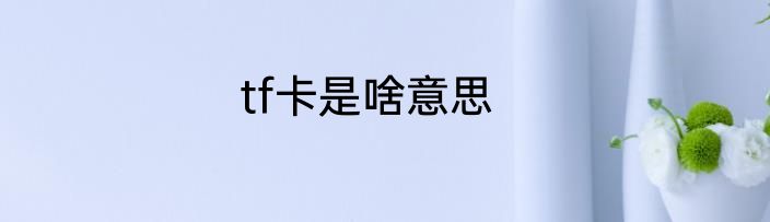 tf卡是啥意思