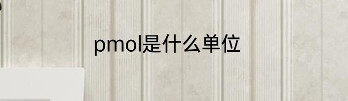 pmol是什么单位