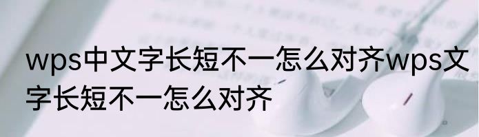 wps中文字长短不一怎么对齐wps文字长短不一怎么对齐