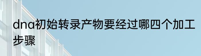 dna初始转录产物要经过哪四个加工步骤