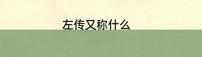 左传又称什么