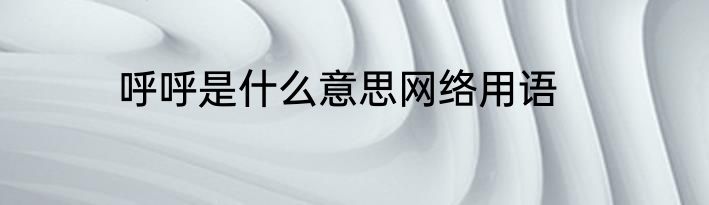 呼呼是什么意思网络用语
