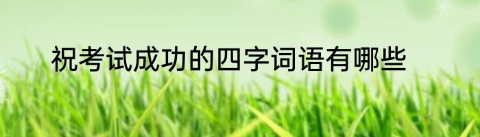 祝考试成功的四字词语有哪些