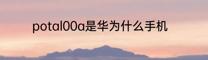 potal00a是华为什么手机