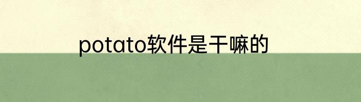 potato软件是干嘛的