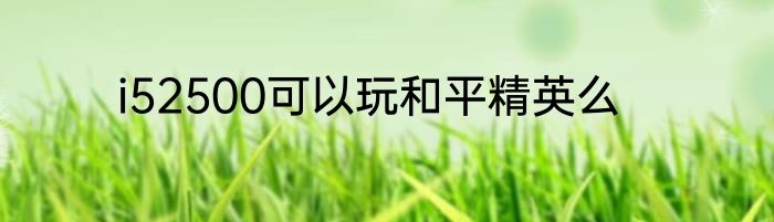 i52500可以玩和平精英么