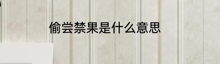 偷尝禁果是什么意思