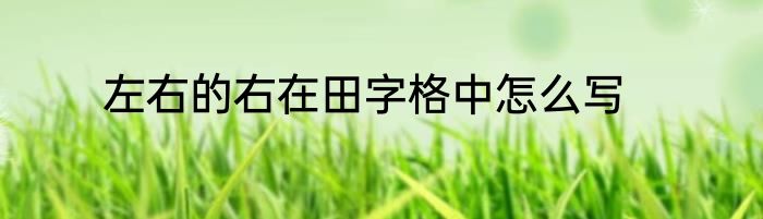 左右的右在田字格中怎么写