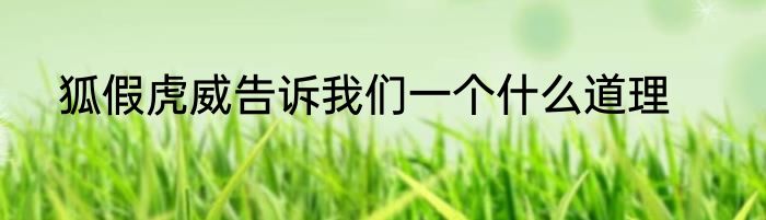 狐假虎威告诉我们一个什么道理