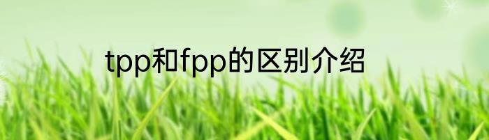 tpp和fpp的区别介绍