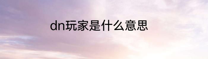 dn玩家是什么意思