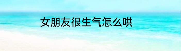 女朋友很生气怎么哄