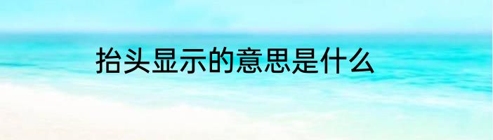抬头显示的意思是什么