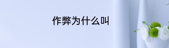 作弊为什么叫