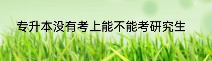 专升本没有考上能不能考研究生