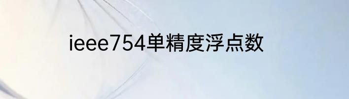 ieee754单精度浮点数