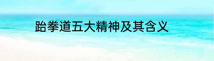 跆拳道五大精神及其含义
