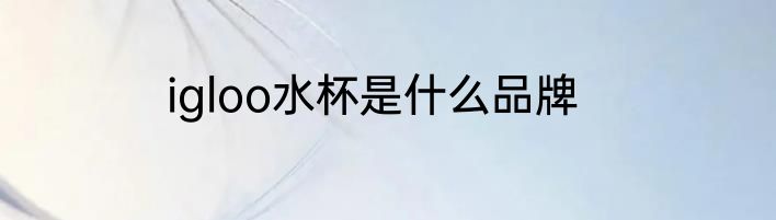 igloo水杯是什么品牌