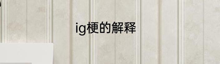 ig梗的解释