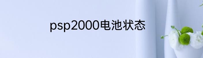 psp2000电池状态