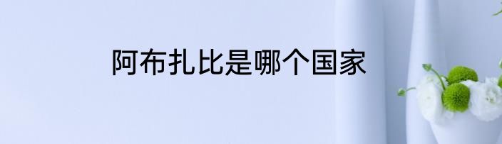 阿布扎比是哪个国家